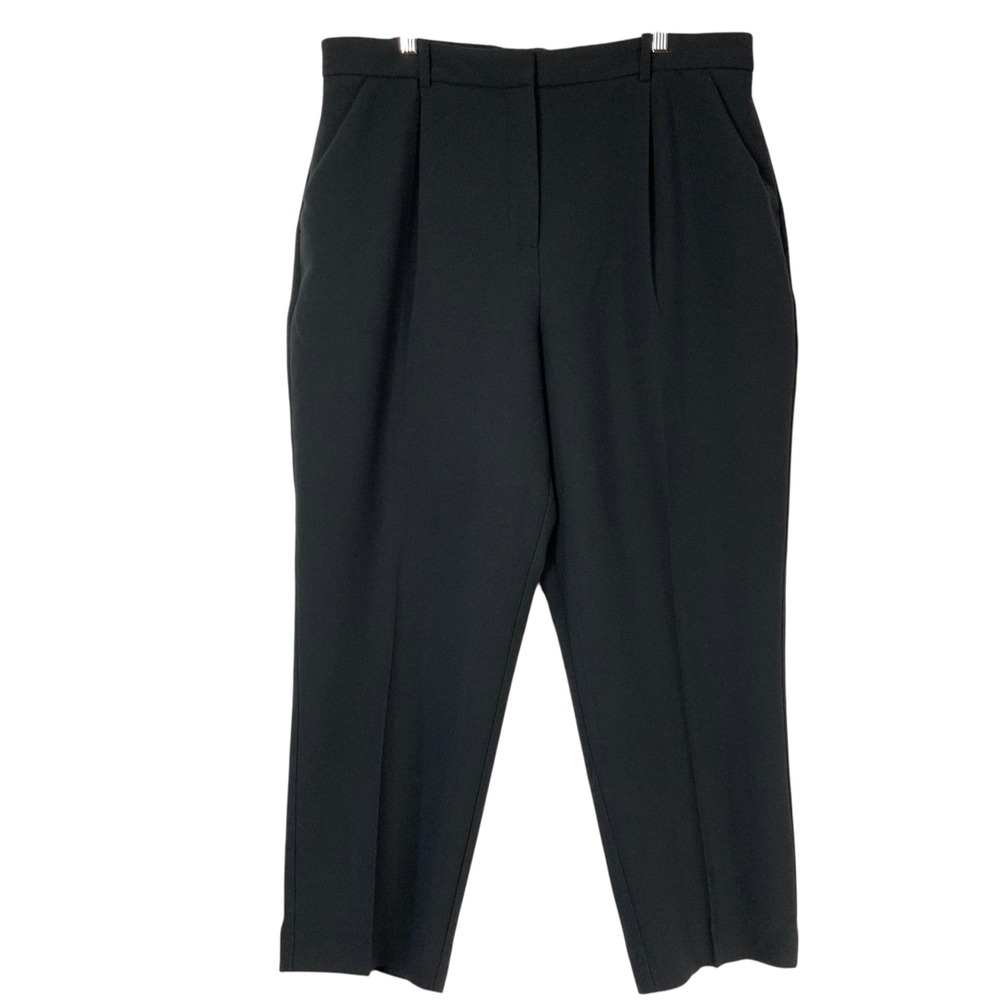 Abercrombie & Fitch Curve Love Pleated Tapered Ankle Pants Black 18W